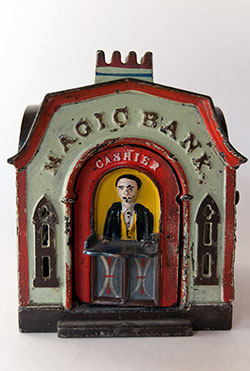 Magic Bank Cast Iron Mechanical Bank For Sale Magic Bank Cast Iron Mechanical Bank For Sale