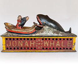 Antique Cast Iron mechanical bank for sale, jonah and the whale Antique Cast Iron mechanical bank for sale, jonah and the whale