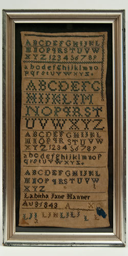 Rare Antique Sampler from Kokomo Indiana 1854 Woolwork Rare Antique Sampler from Kokomo Indiana 1854 Woolwork