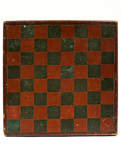 Antique American Five Color Painted Game Board Red Black Gold Green Brown Antique American Five Color Painted Game Board Red Black Gold Green Brown
