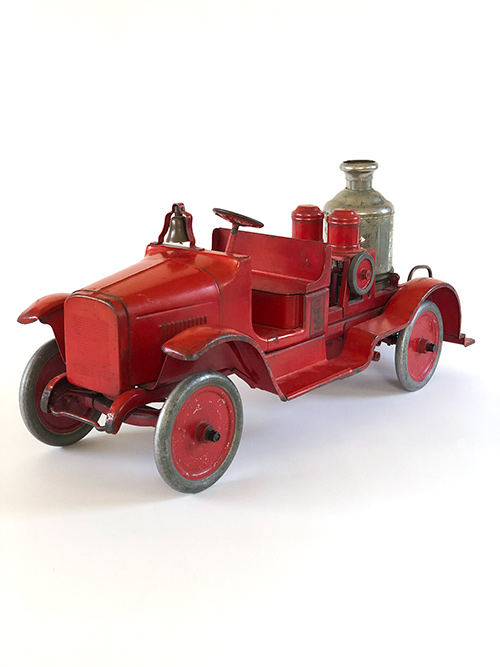 1920s buddy l red pressed steel fire pumper antique toy vehicle