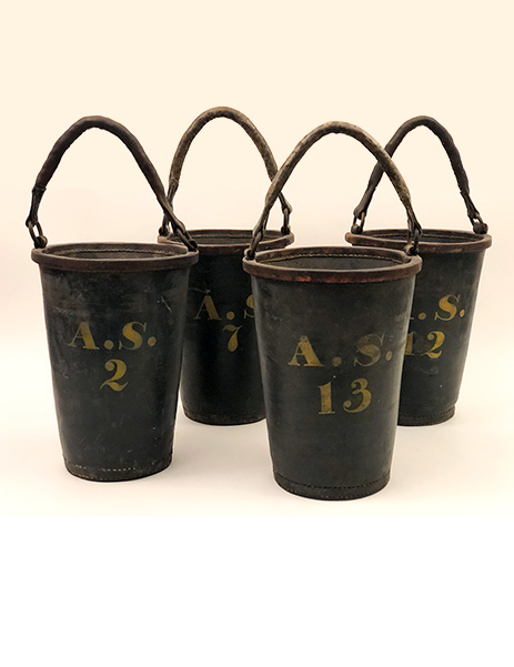 original paint decorated early american fire bucket