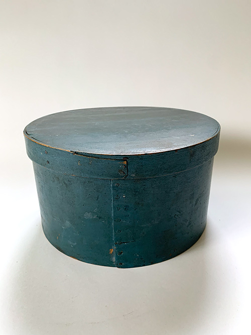19th century pantry box in original blue paint