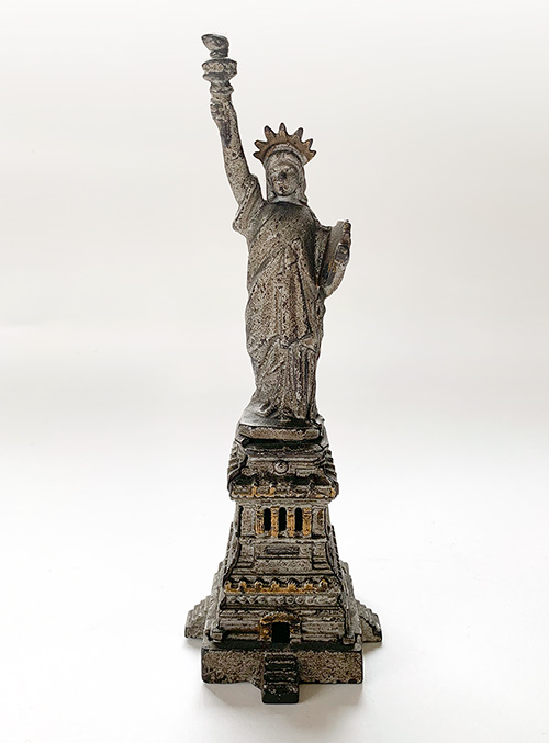 statue of liberty antique cast iron still bank