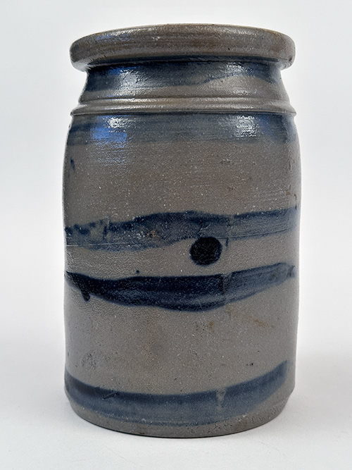 blue striped pennsylvania stoneware crock for sale
