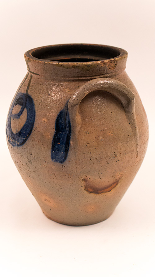 Antique American Stoneware Indiana or Ohio Cobalt Decorated Storage Jar Antique American Stoneware Indiana or Ohio Cobalt Decorated Storage Jar