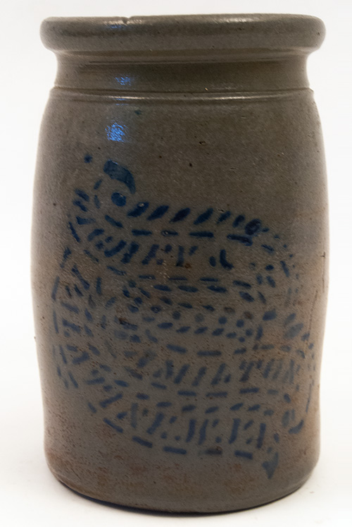 West Virginia Antiques Blue Decorated Richey Hamilton Palatine Stoneware Jar West Virginia Antiques Blue Decorated Richey Hamilton Palatine Stoneware Jar