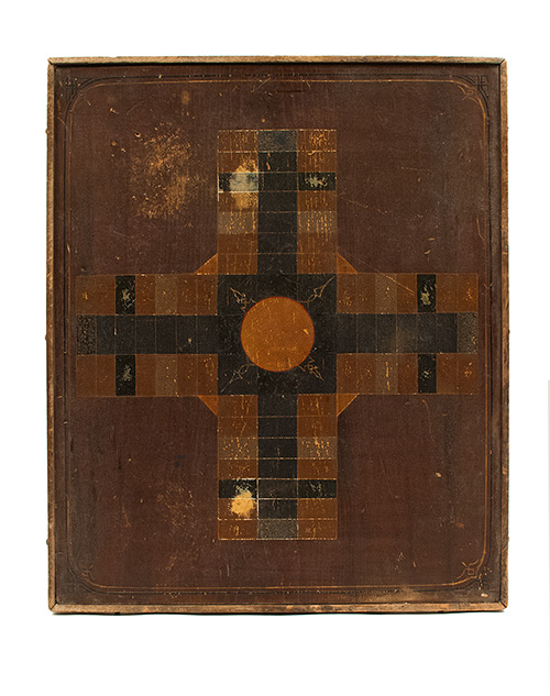 Antique American Folk Art Parcheesi Board F E Wentworth Carriage Painter Whitman MA Antique American Folk Art Parcheesi Board F E Wentworth Carriage Painter Whitman MA