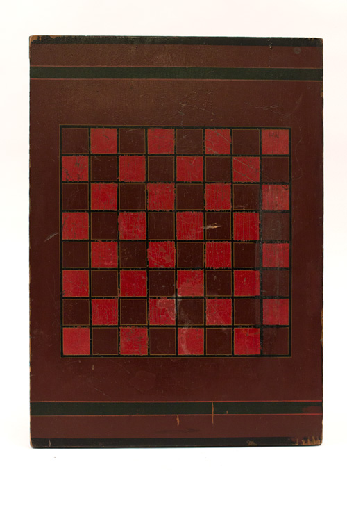 Antique American Five Color Painted Game Board Red Black Gold Green Brown Antique American Five Color Painted Game Board Red Black Gold Green Brown