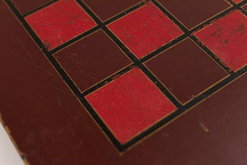 Antique American Five Color Painted Game Board Red Black Gold Green Brown Antique American Five Color Painted Game Board Red Black Gold Green Brown