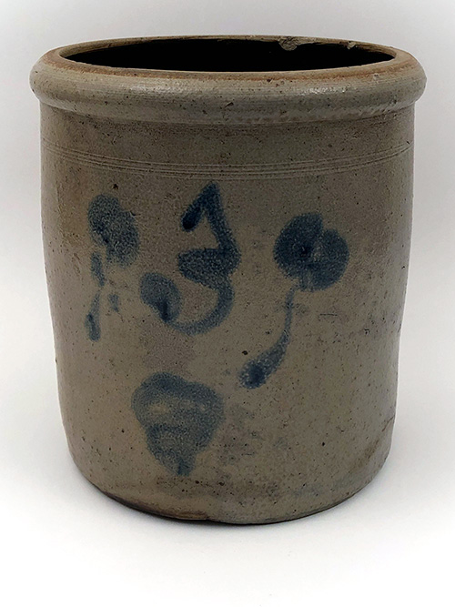 Indiana Antique Stoneware Blue Decorated 3 gallon Crock by Upton Stuckey Stucky Indiana Antique Stoneware Blue Decorated 3 gallon Crock by Upton Stuckey Stucky