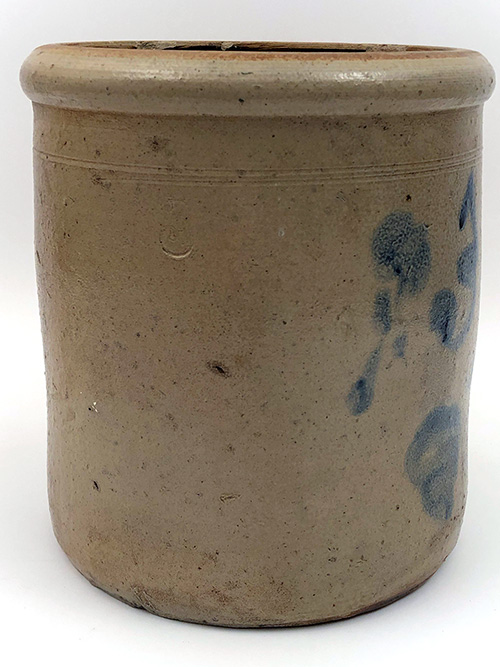 Indiana Antique Stoneware Blue Decorated 3 gallon Crock by Upton Stuckey Stucky Indiana Antique Stoneware Blue Decorated 3 gallon Crock by Upton Stuckey Stucky