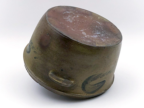Blue Decorated Stoneware Cake Pan Antique Crock Virginia Salt Glazed 19th Century Pottery For Sale Blue Decorated Stoneware Cake Pan Antique Crock Virginia Salt Glazed 19th Century Pottery For Sale