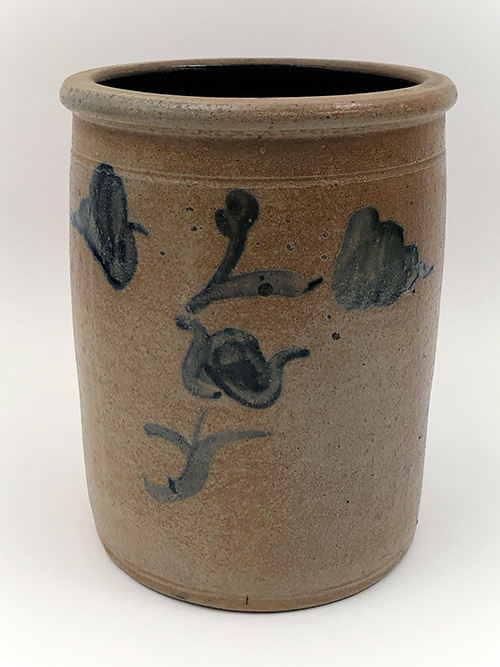 Indiana Blue Decorated Stoneware 2 Gallon Upton Stucky Crock For Sale Indiana Blue Decorated Stoneware 2 Gallon Upton Stucky Crock For Sale