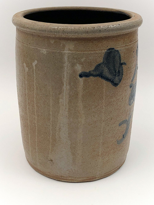Indiana Blue Decorated Stoneware 2 Gallon Upton Stucky Crock For Sale Indiana Blue Decorated Stoneware 2 Gallon Upton Stucky Crock For Sale
