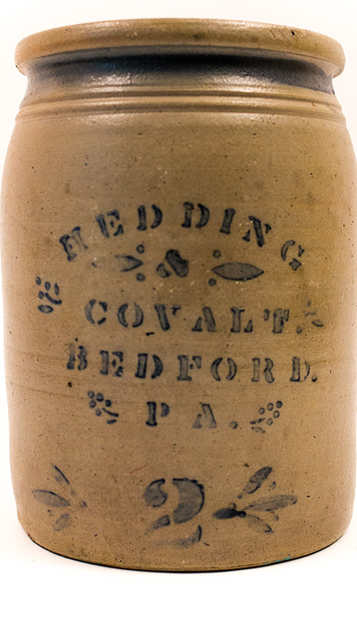 Antique Stoneware Blue Decorated Bedford PA Pottery For Sale Antique Stoneware Blue Decorated Bedford PA Pottery For Sale