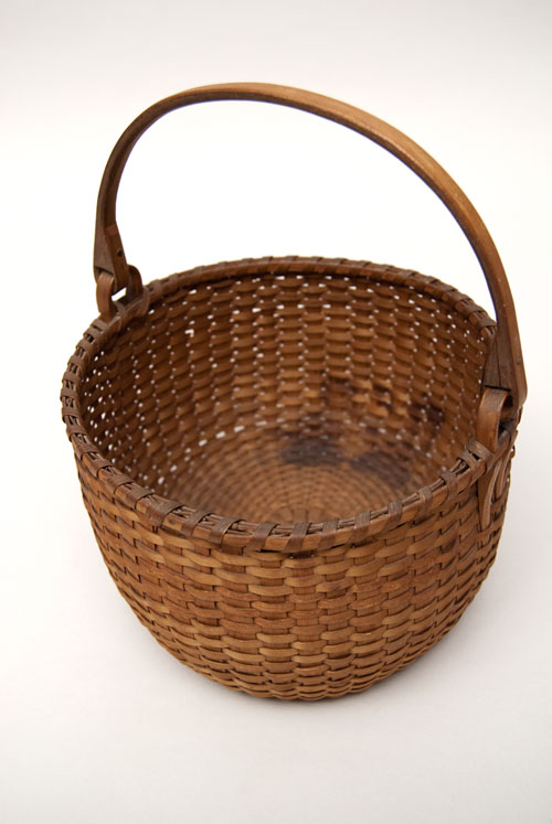 Antique Shaker Swing Handled Basket For Sale