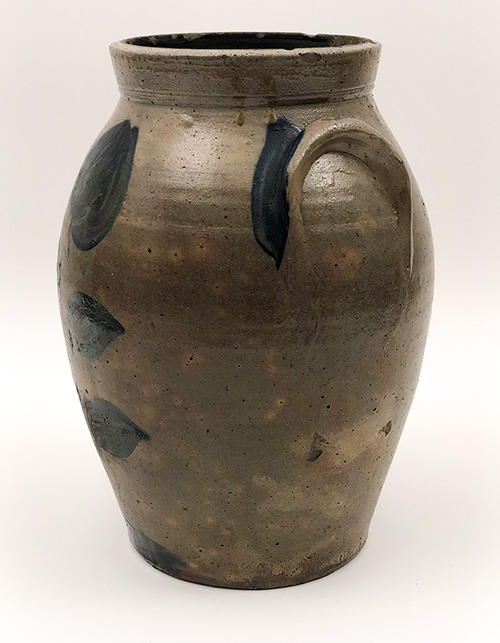 T Reed 2 Gallon Ohio Blue Decorated Stoneware Crock For Sale T Reed 2 Gallon Ohio Blue Decorated Stoneware Crock For Sale