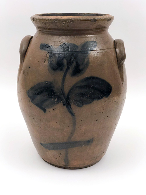 T Reed 2 Gallon Ohio Blue Decorated Stoneware Crock For Sale T Reed 2 Gallon Ohio Blue Decorated Stoneware Crock For Sale