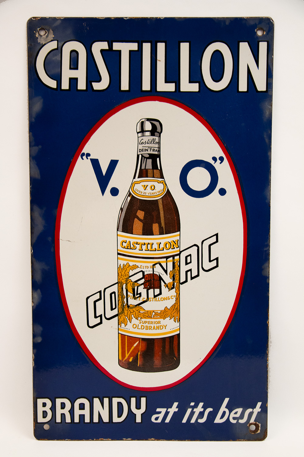 Original Antique Castillon Cognac SSP Brandy Sign For Sale