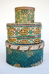 19th Century Early American Antique Wallpaper Boxes