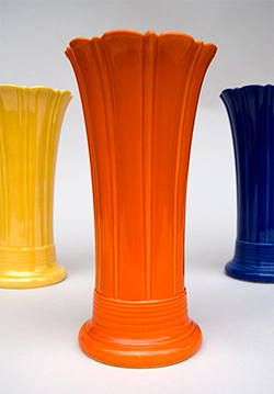 Vintage Fiestaware Vases 10" Radioactive Red, Yellow, Cobalt, Rare Fiesta