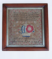 Antique Sampler Earl American Needlework 19th Century Folk Art