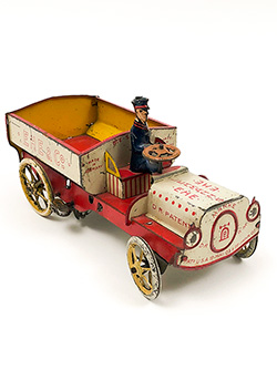 Lehmann antique tin windup ehe red white blue vehicle Lehmann antique tin windup ehe red white blue vehicle