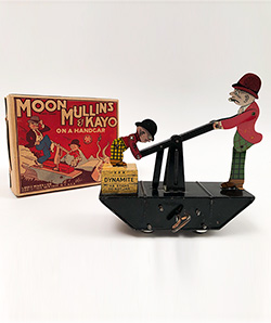 Antique Tin Windup Toy 1930s Louis Marx and Company Moon Mullins and Kayo on a Handcar New York N.Y.