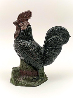 Keyser and Rex Cast Iron Mechanical Bank Rooster Tammany Antique Mechanical Bank For Sale