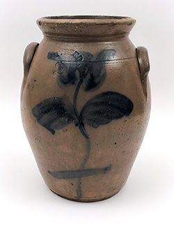 T Reed 2 Gallon Ohio Blue Decorated Stoneware Crock For Sale T Reed 2 Gallon Ohio Blue Decorated Stoneware Crock For Sale