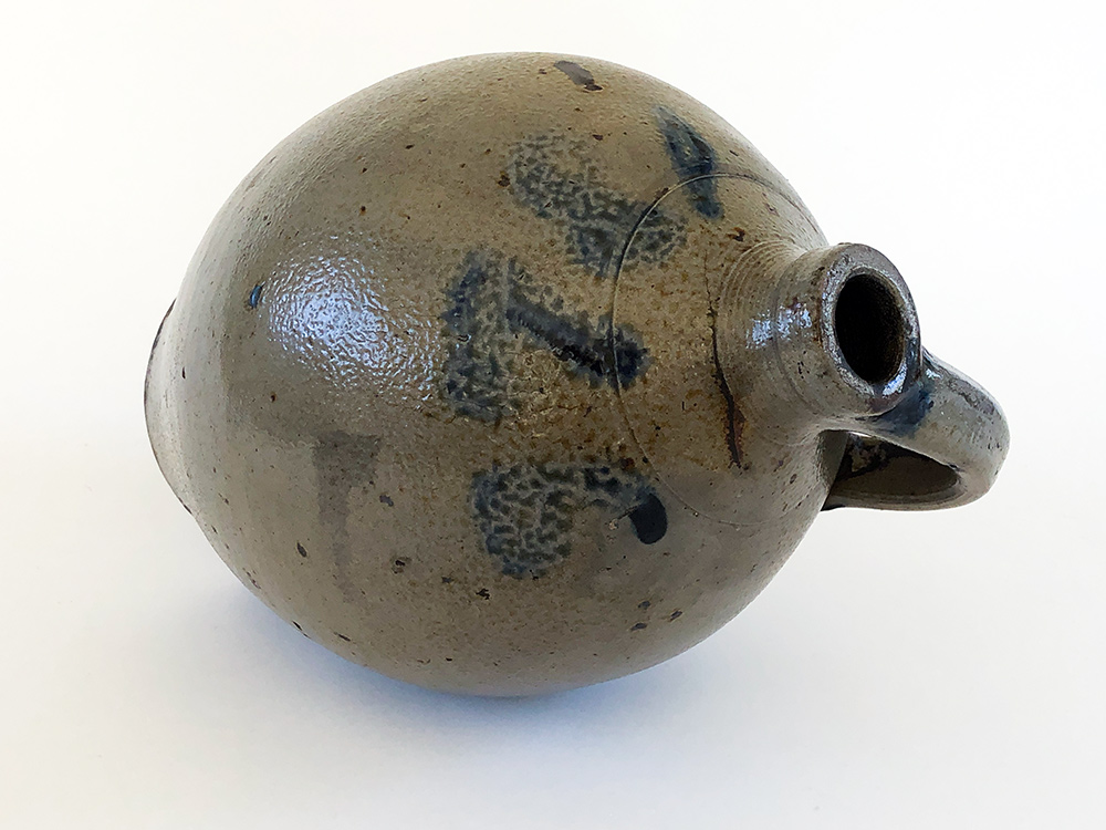 early american east coast stoneware ovoid jug