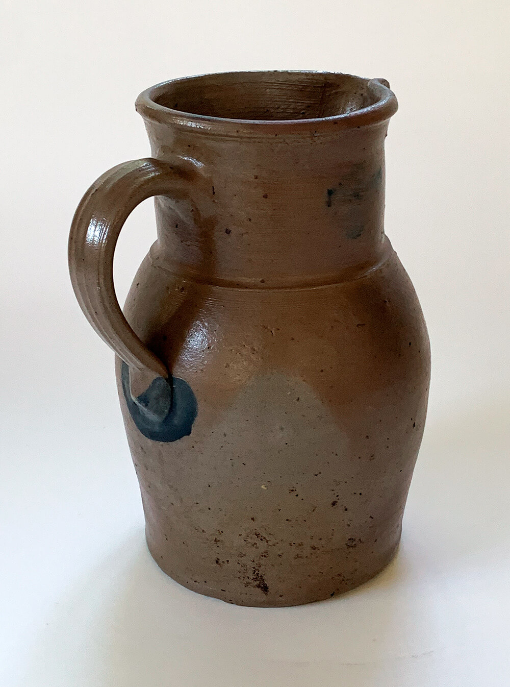 half gallon baltimore md blue decorated antique stoneware pitcher