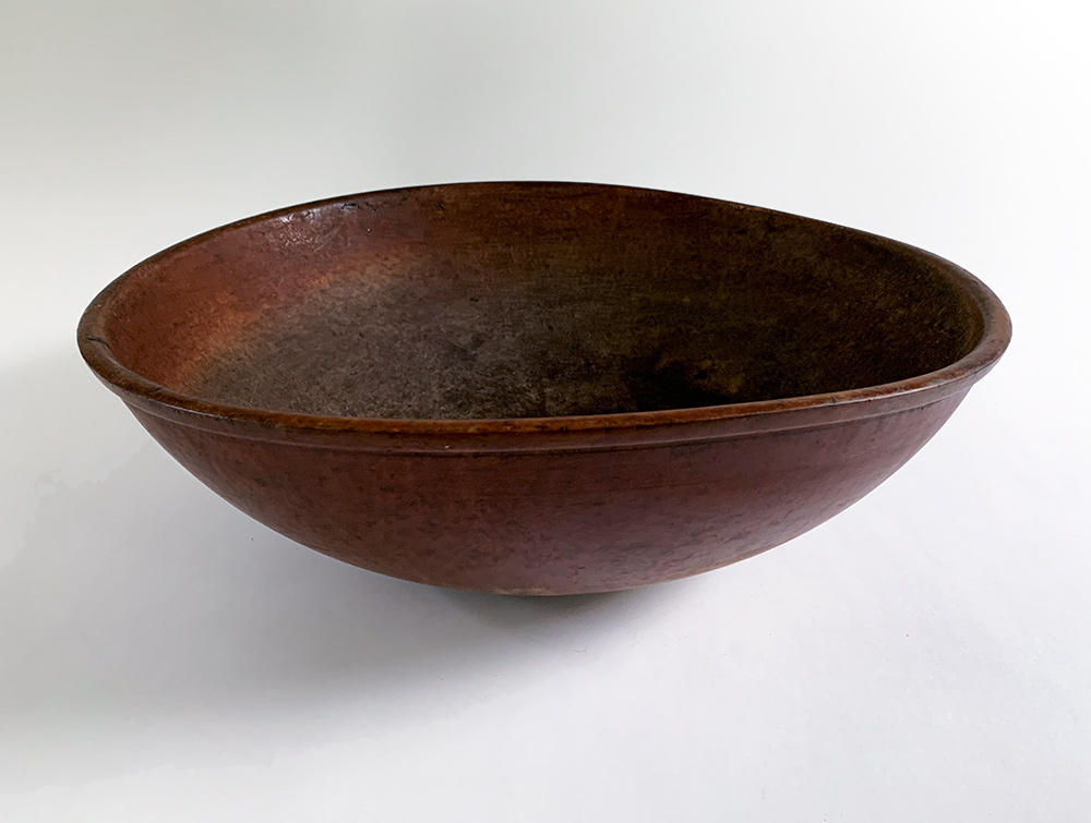 early american colonial 18th century large turned ash burl bowl