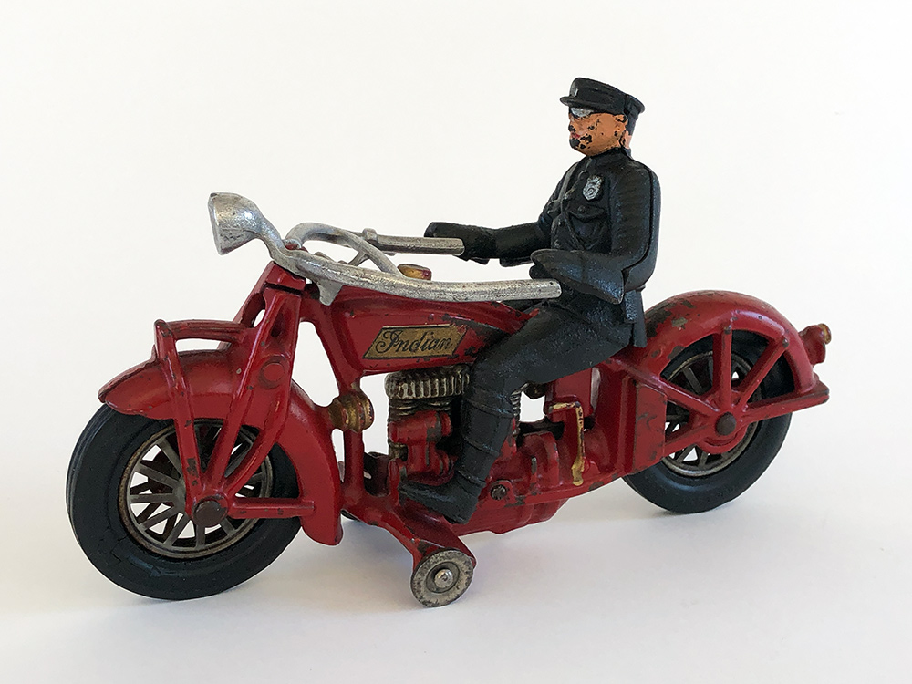 Indian antique cast iron hubley toy motorcycle