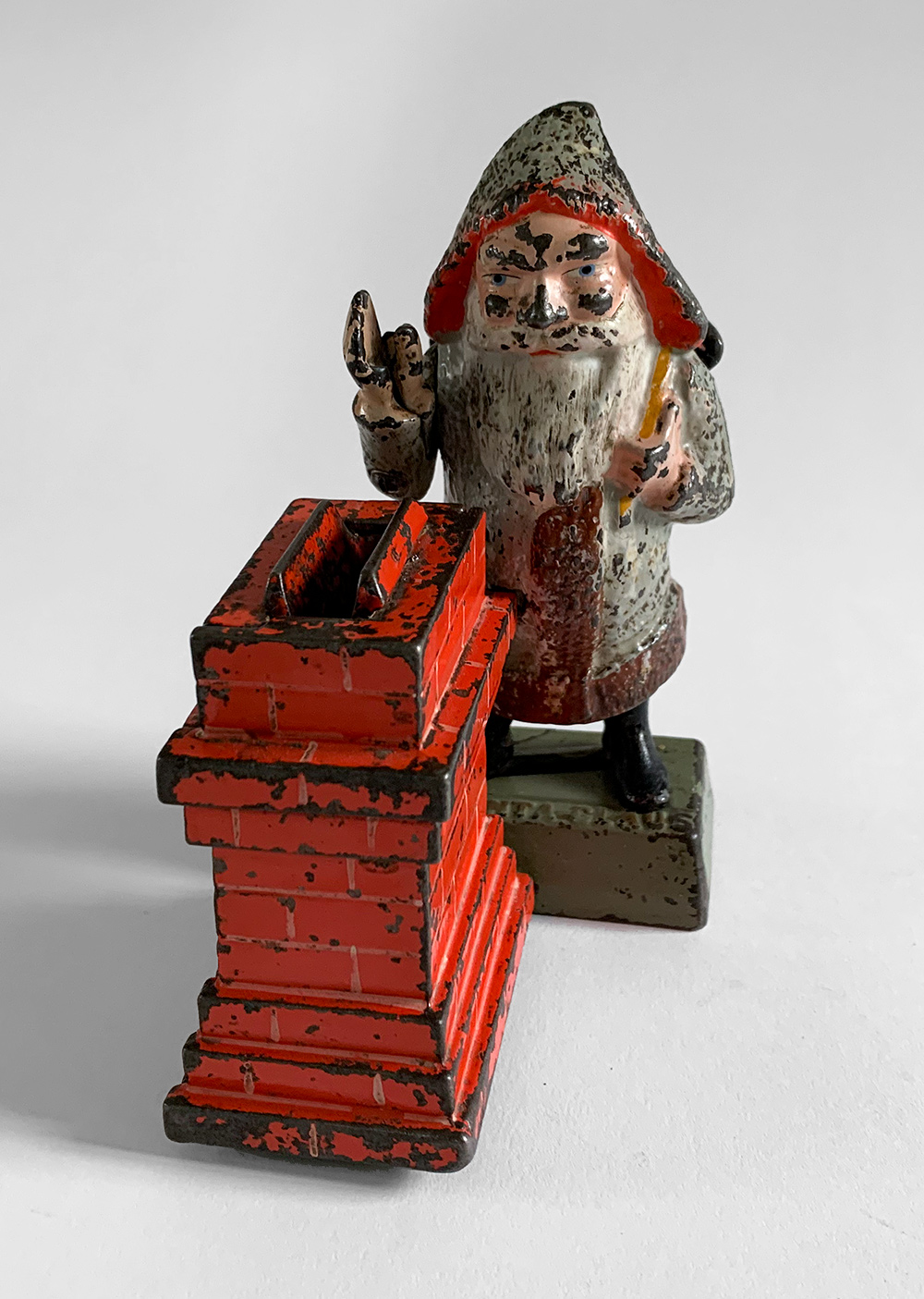 antique cast iron santa claus mechanical bank for sale