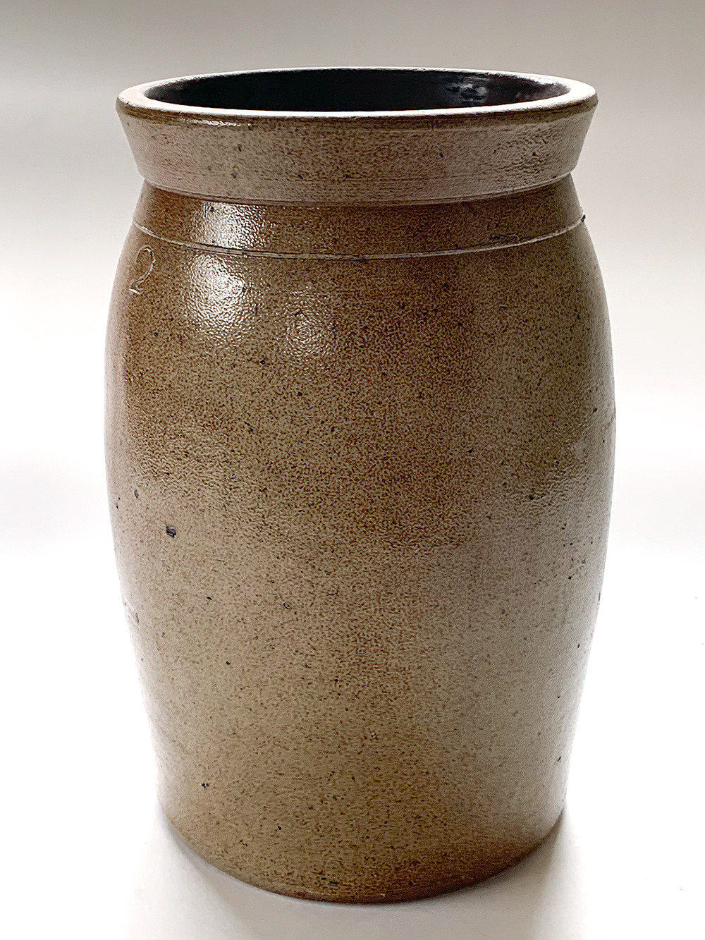 samuel irvine newville pa blue decorated stoneware pitcher from cumberland county