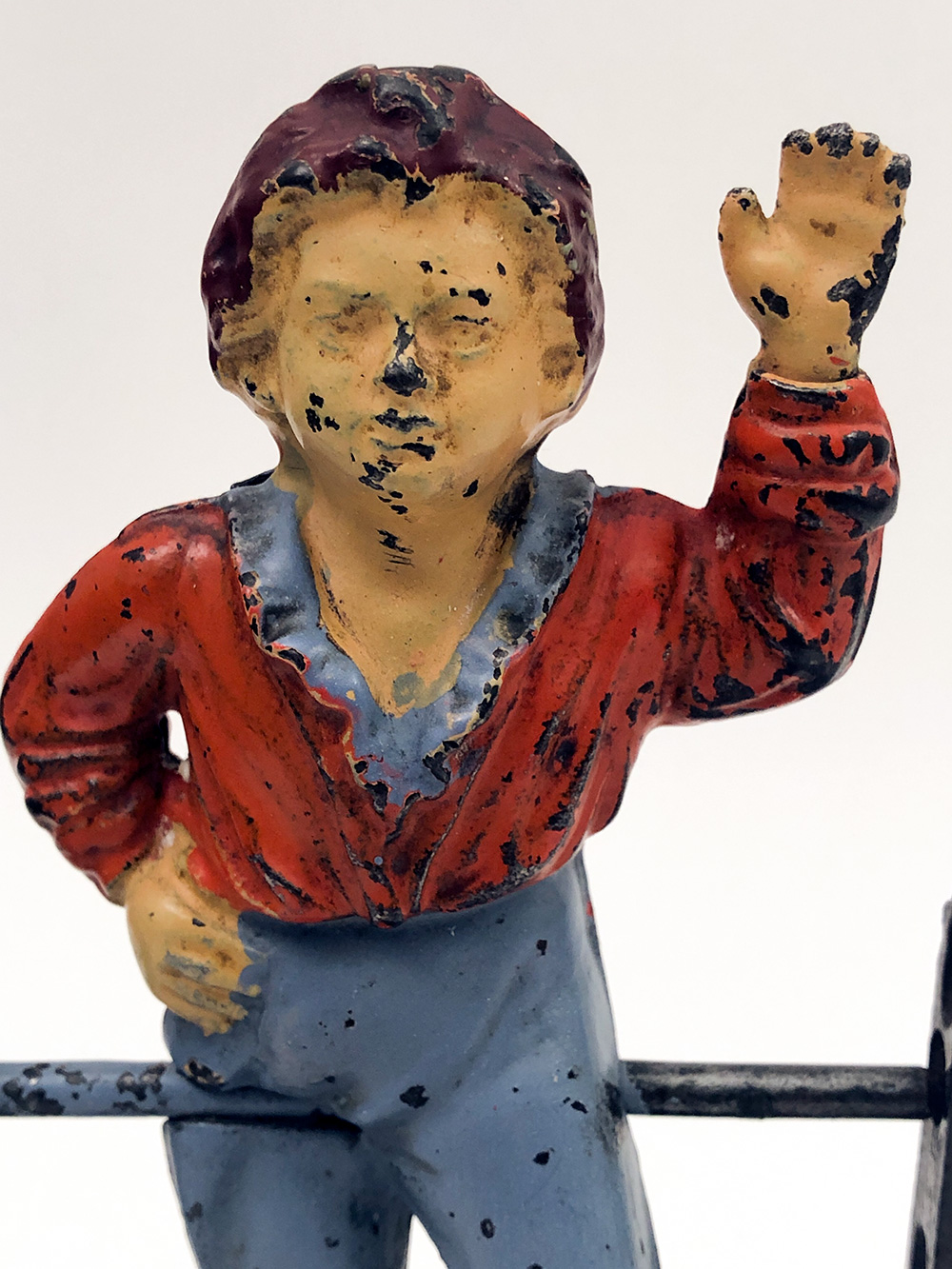 cast iron boy on trapeze bank for sale