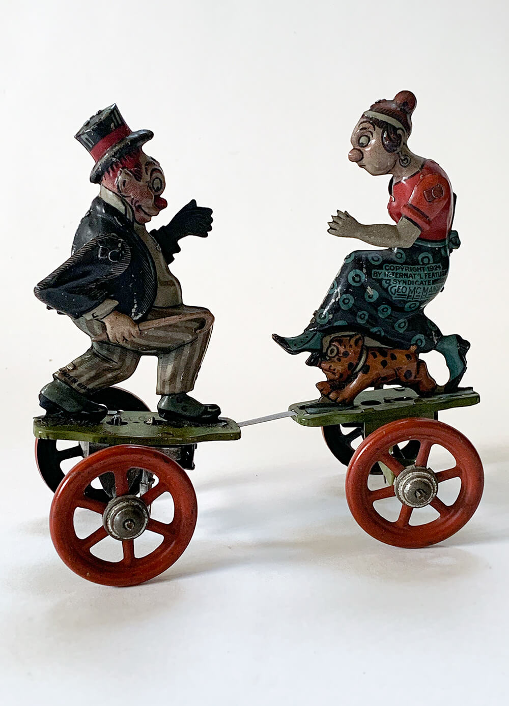1924 nifty einfalt maggie and jiggs tin windup toy