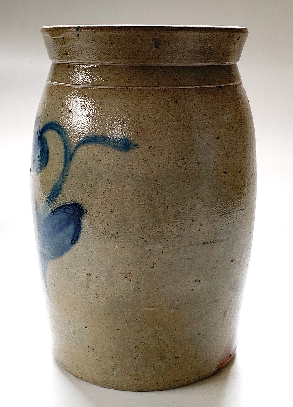 samuel irvine newville pa blue decorated stoneware pitcher from cumberland county