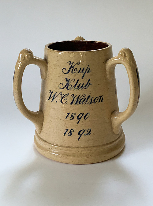 19th century american stoneware loving cup