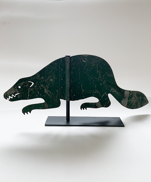 folk art beaver sheet metal antique weathervane