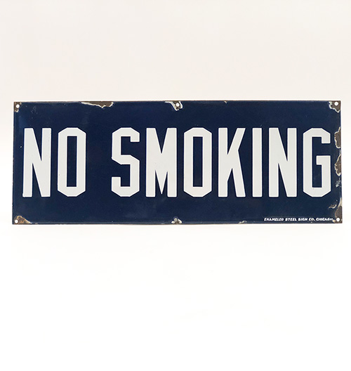 original antique enamel no smoking gas station sign for sale