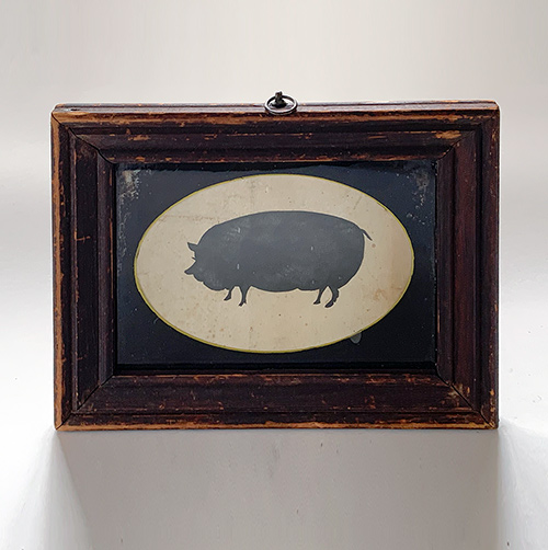 rare 19th century antique pig animal silhouette