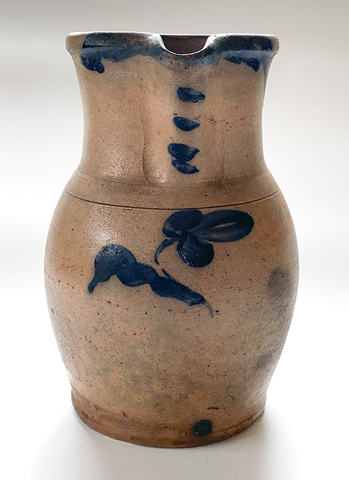 Pennsylvania blue decorated stoneware pitcher