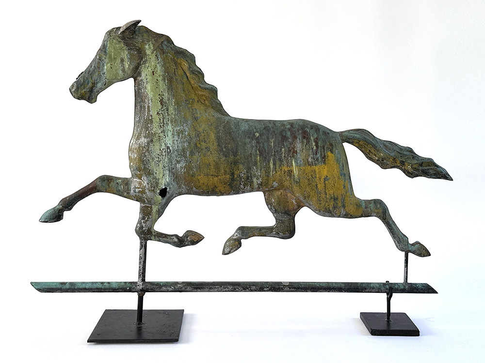 harris and company boston massachusetts copper and zinc running horse weathervane