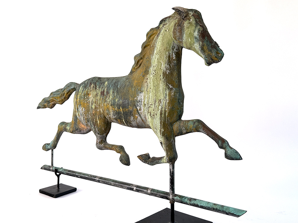 harris and company boston massachusetts copper and zinc running horse weathervane