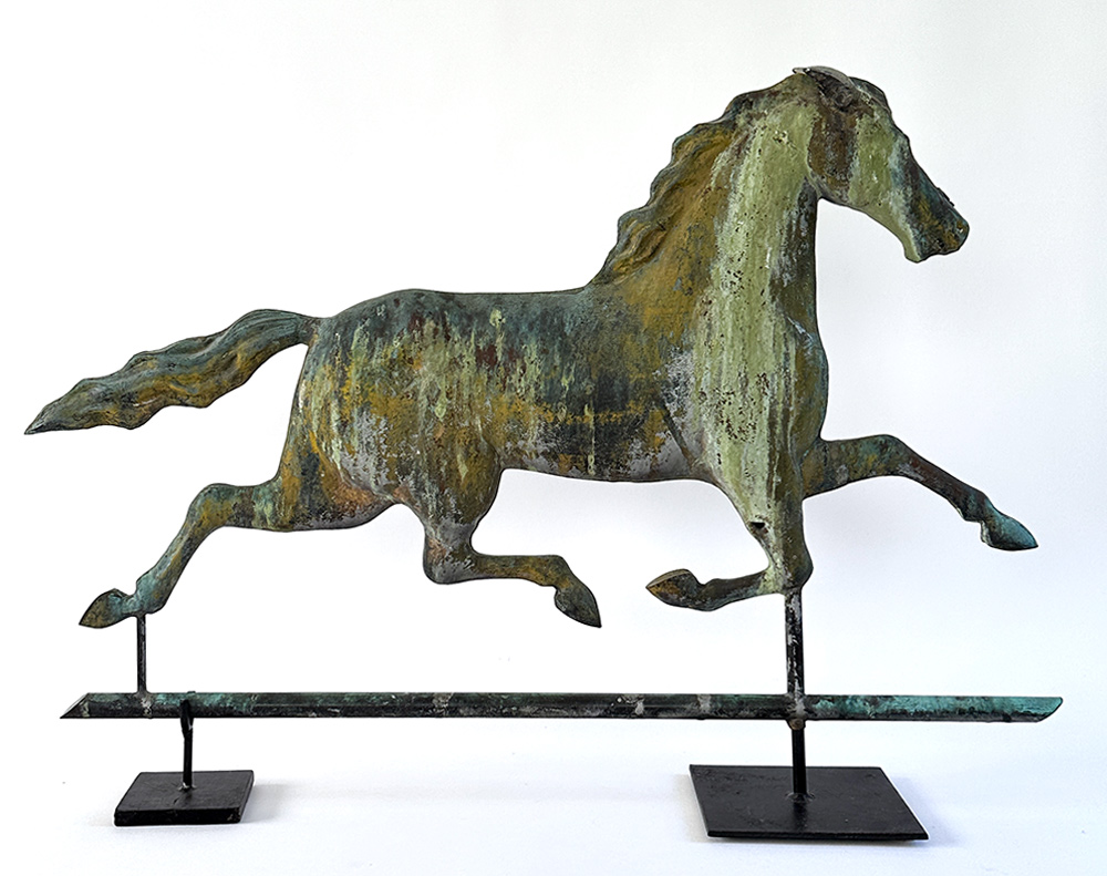 harris and company boston massachusetts copper and zinc running horse weathervane