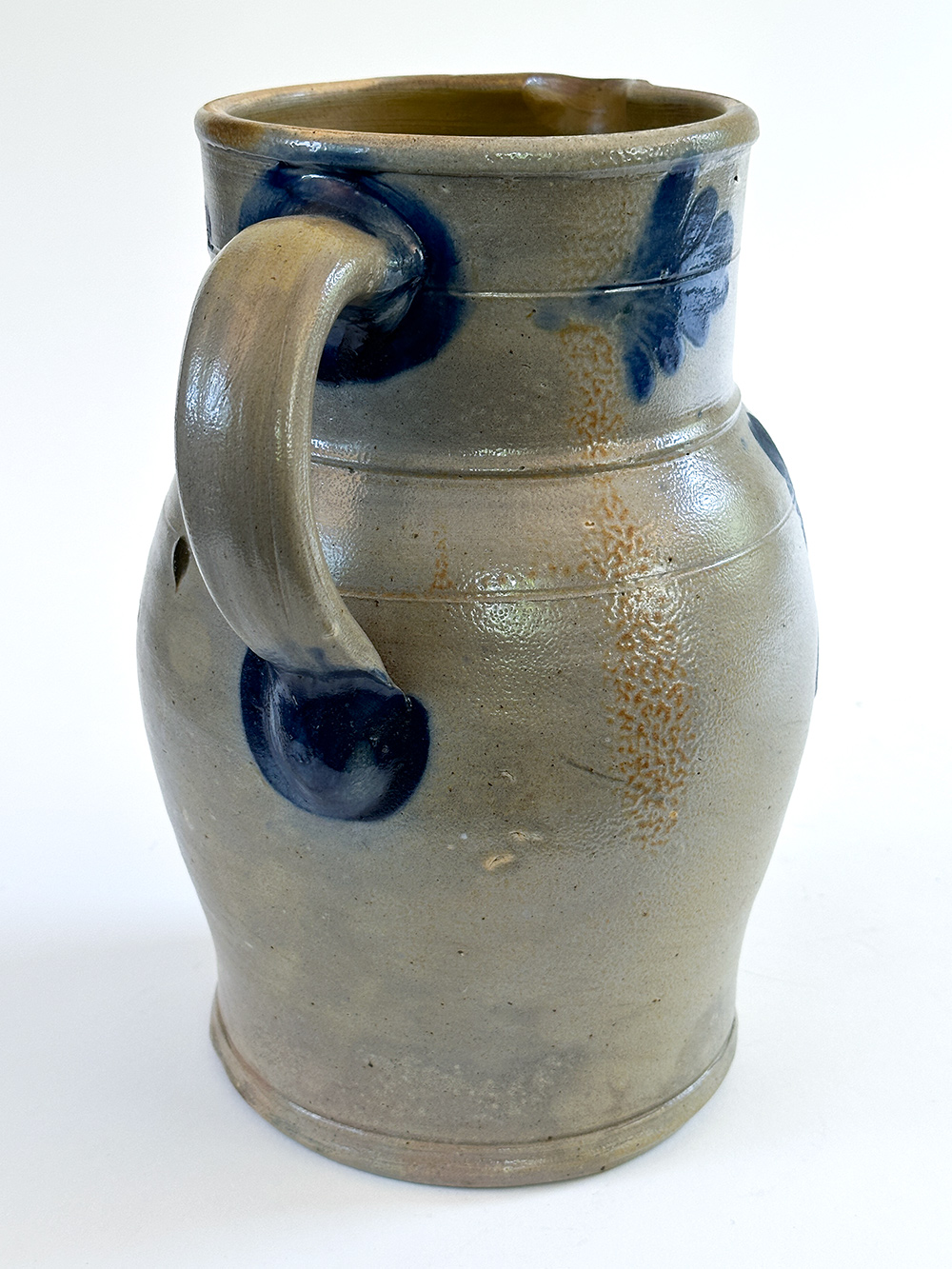 southeastern Pennsylvania cobalt decorated stoneware pitcher