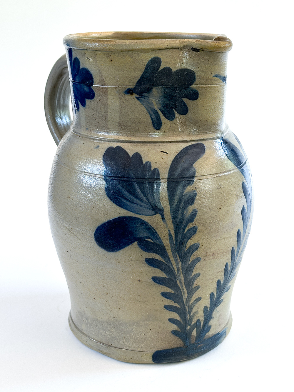 southeastern Pennsylvania cobalt decorated stoneware pitcher